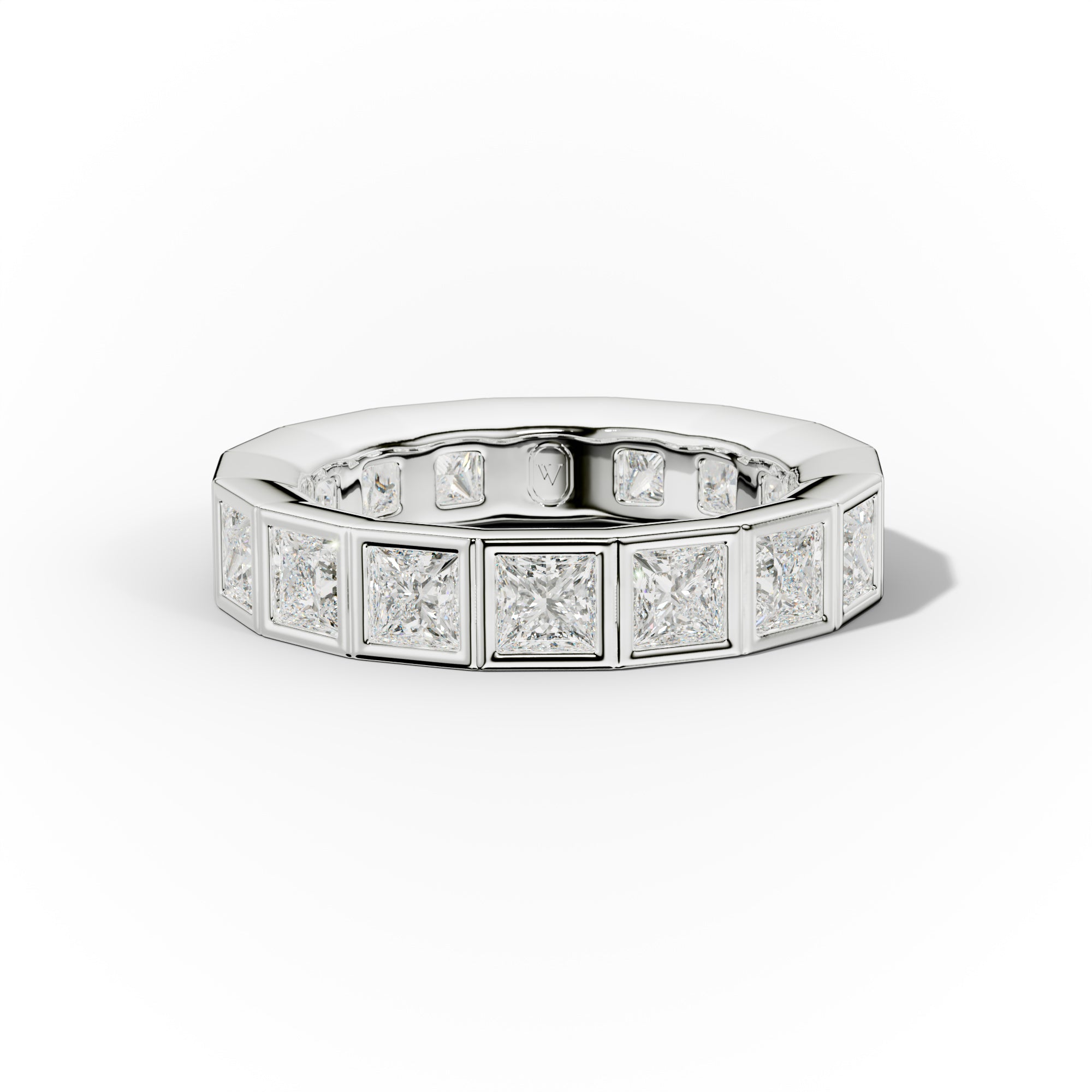 4.0 Carat Bezel Set Princess Cut Diamond Eternity Band